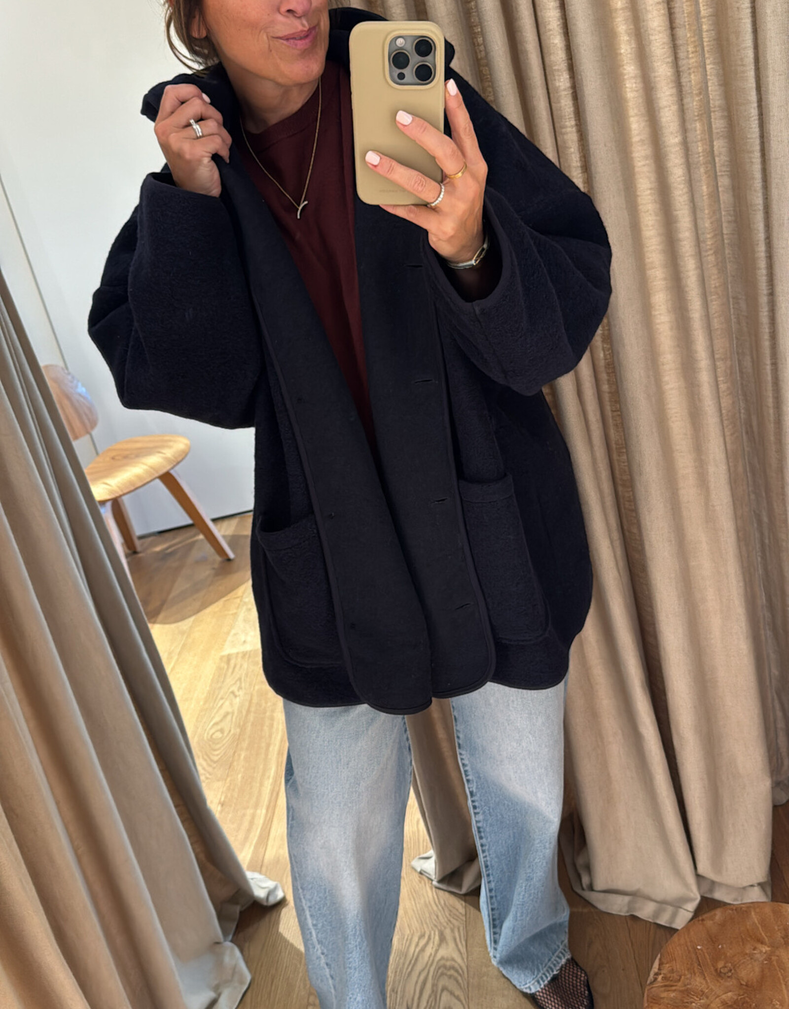 Âme Kenji Wool Jacket Navy One Size