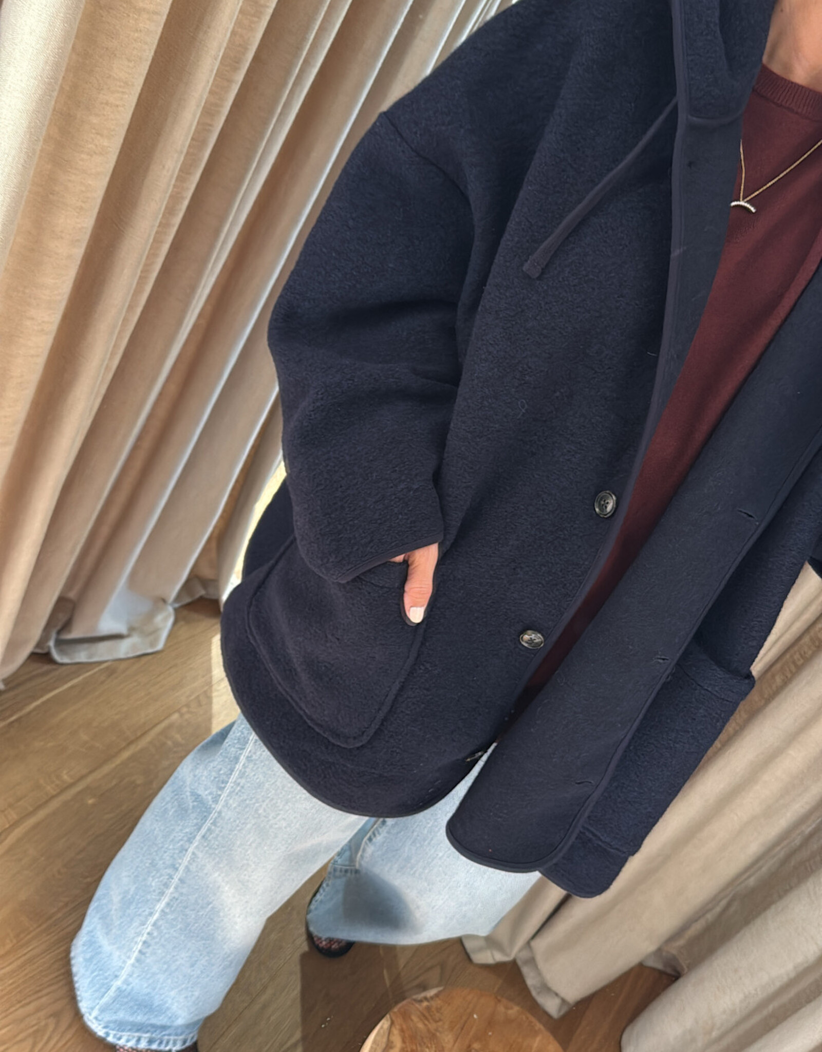 Âme Kenji Wool Jacket Navy One Size