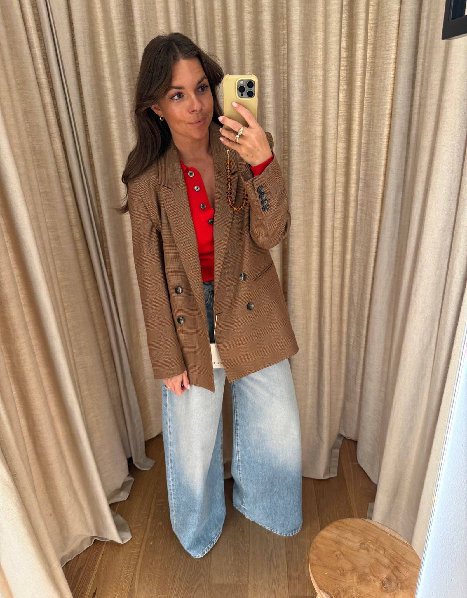 Liv The Label Indy Blazer Camel Prince of Wales