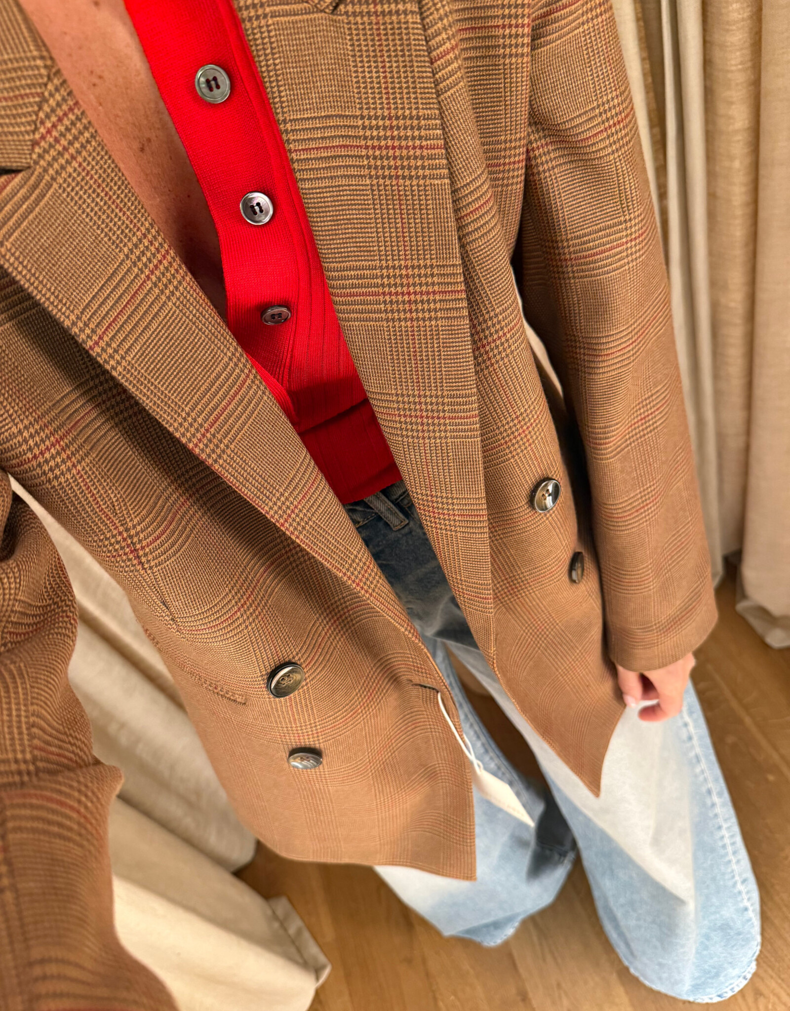 Liv The Label Indy Blazer Camel Prince of Wales
