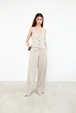 Liv The Label Logan Pants Beige Pinstripes