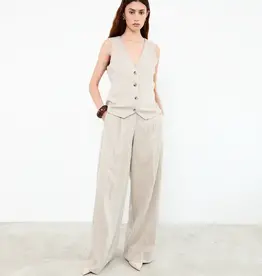 Liv The Label Logan Pants Beige Pinstripes
