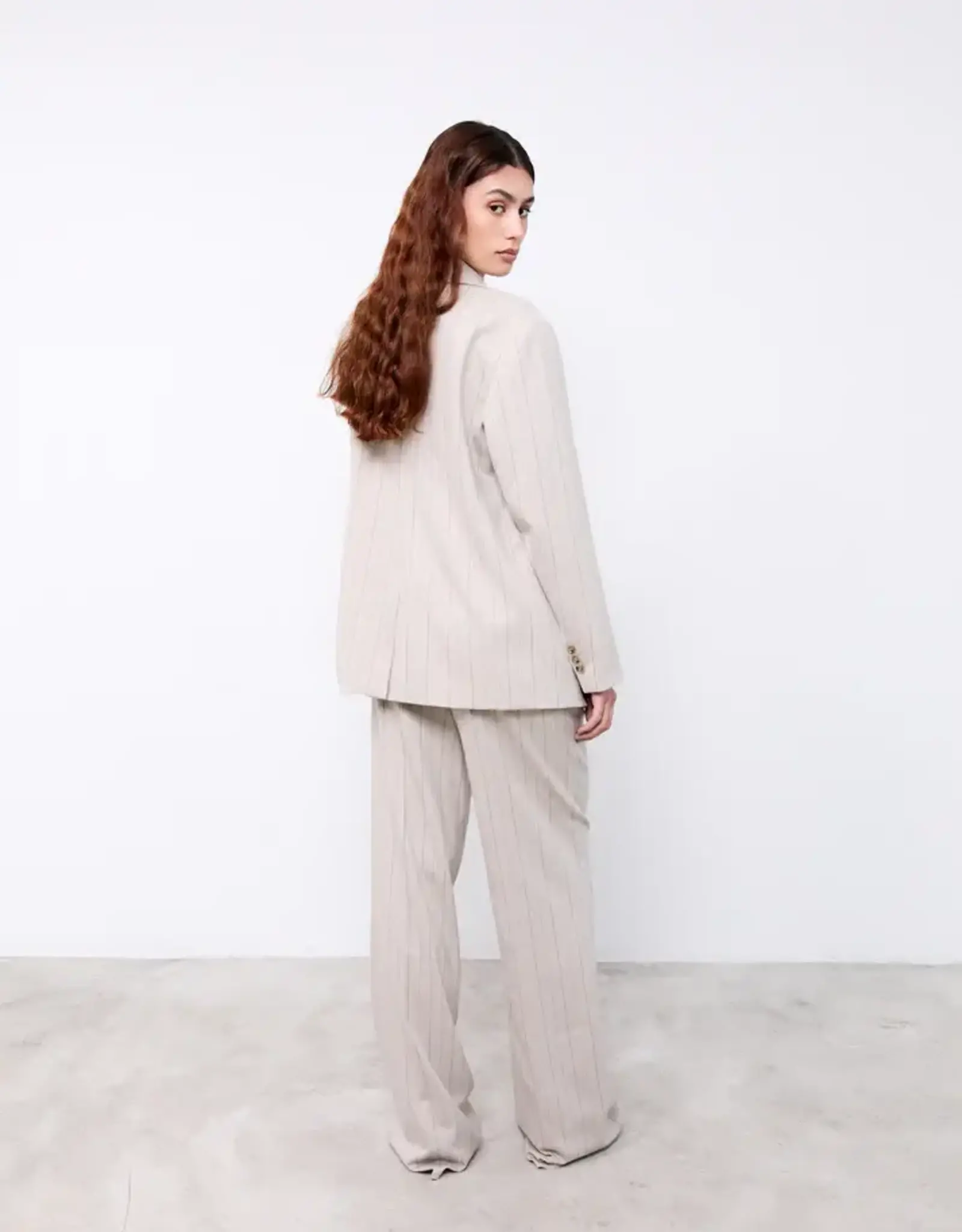 Liv The Label Indy Blazer Beige Pinstripes
