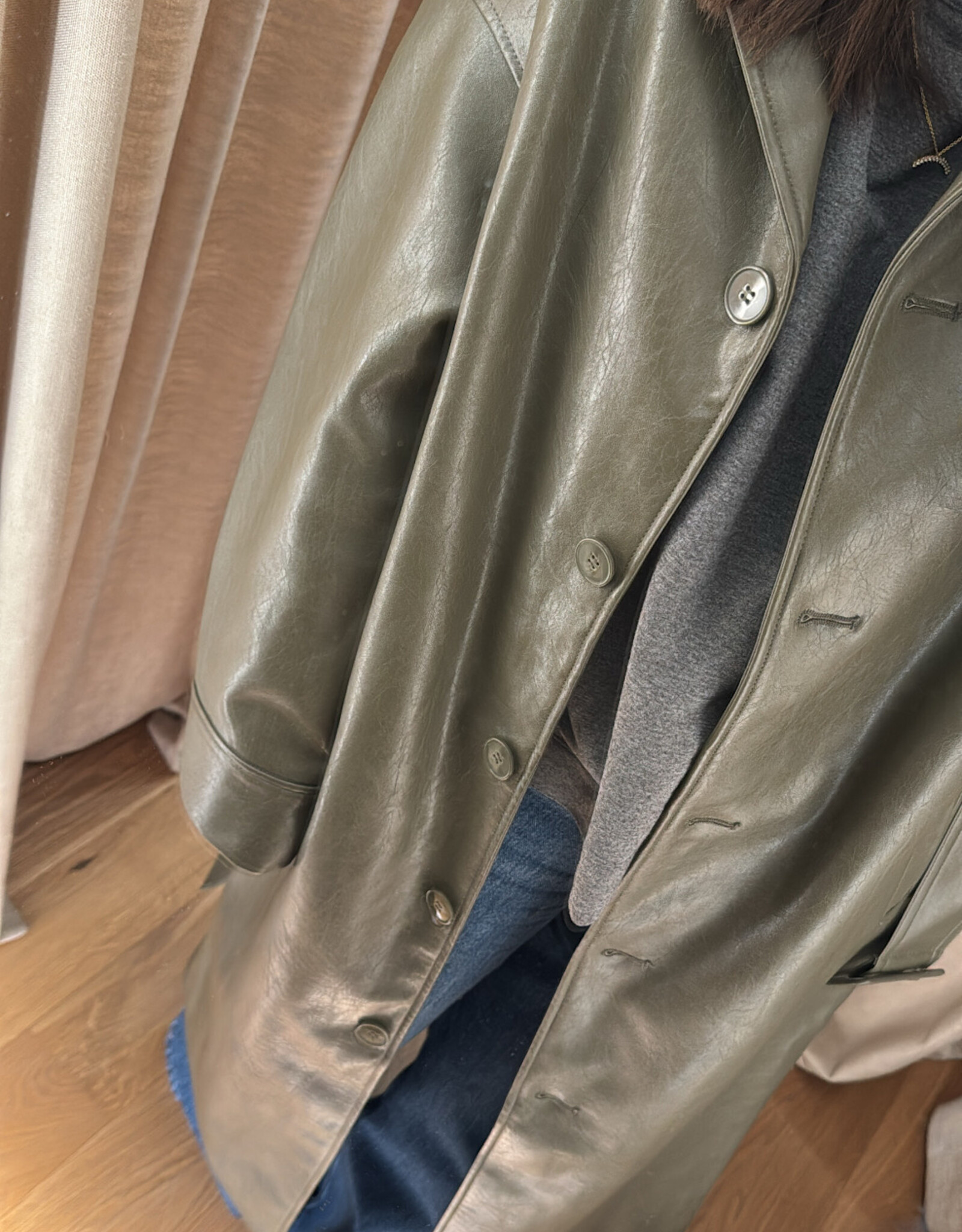 Edited Elea Coat Grape Leaf