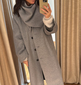 Edited Alea Coat with scarf Grey Melange