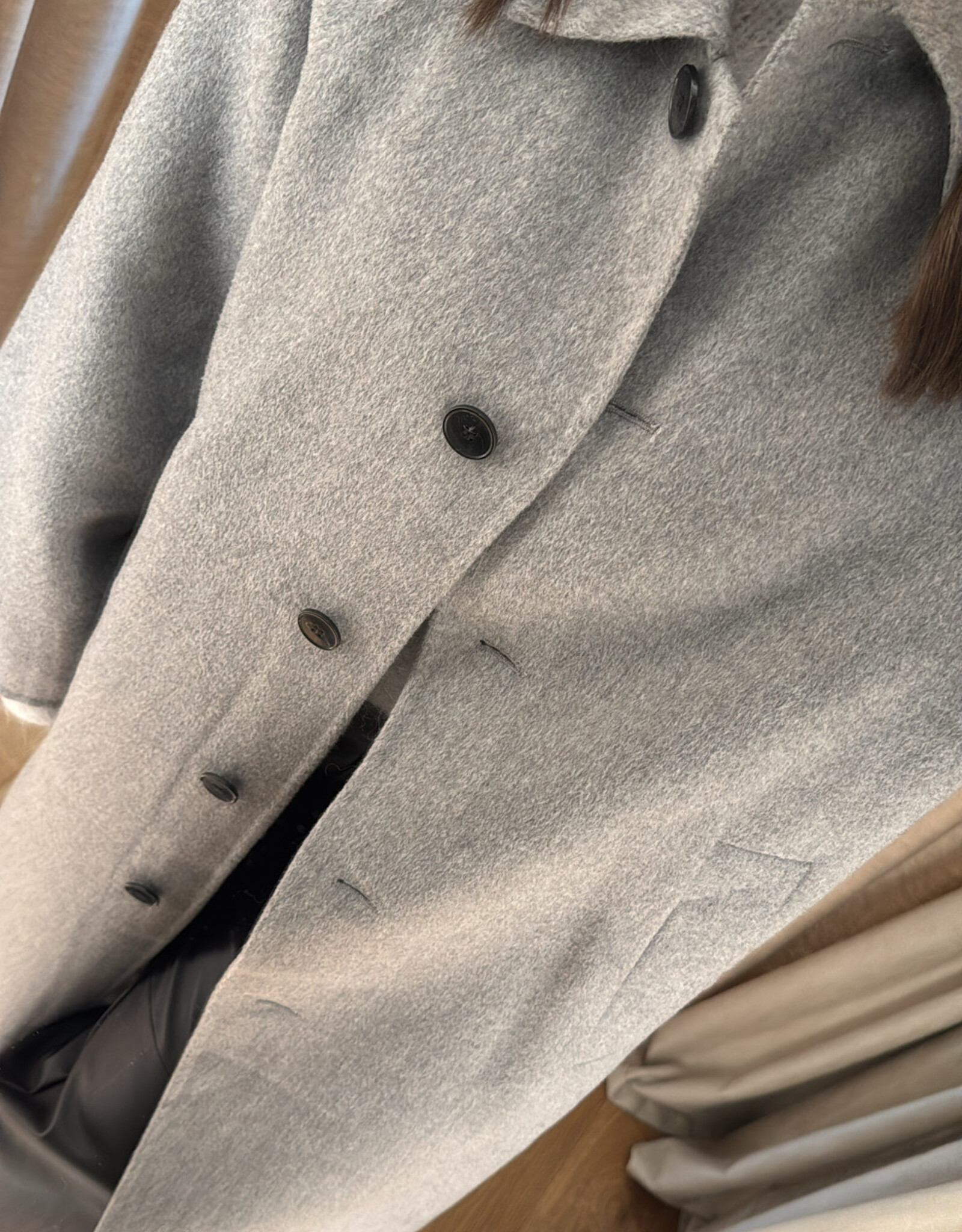 Edited Alea Coat with scarf Grey Melange