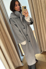 Edited Alea Coat with scarf Grey Melange