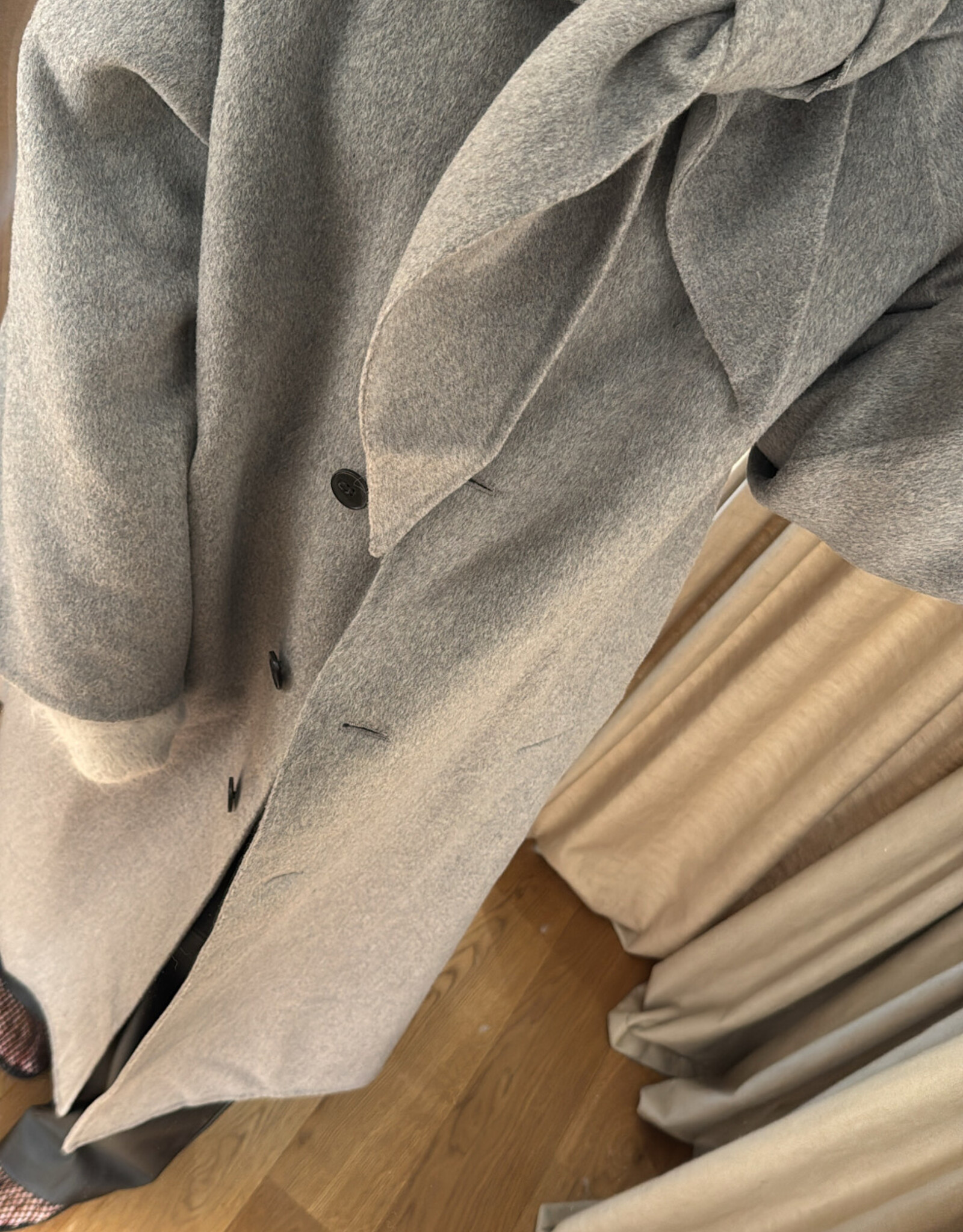 Edited Alea Coat with scarf Grey Melange