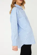 Cras Elliecras Shirt Blue Sequin Stripe