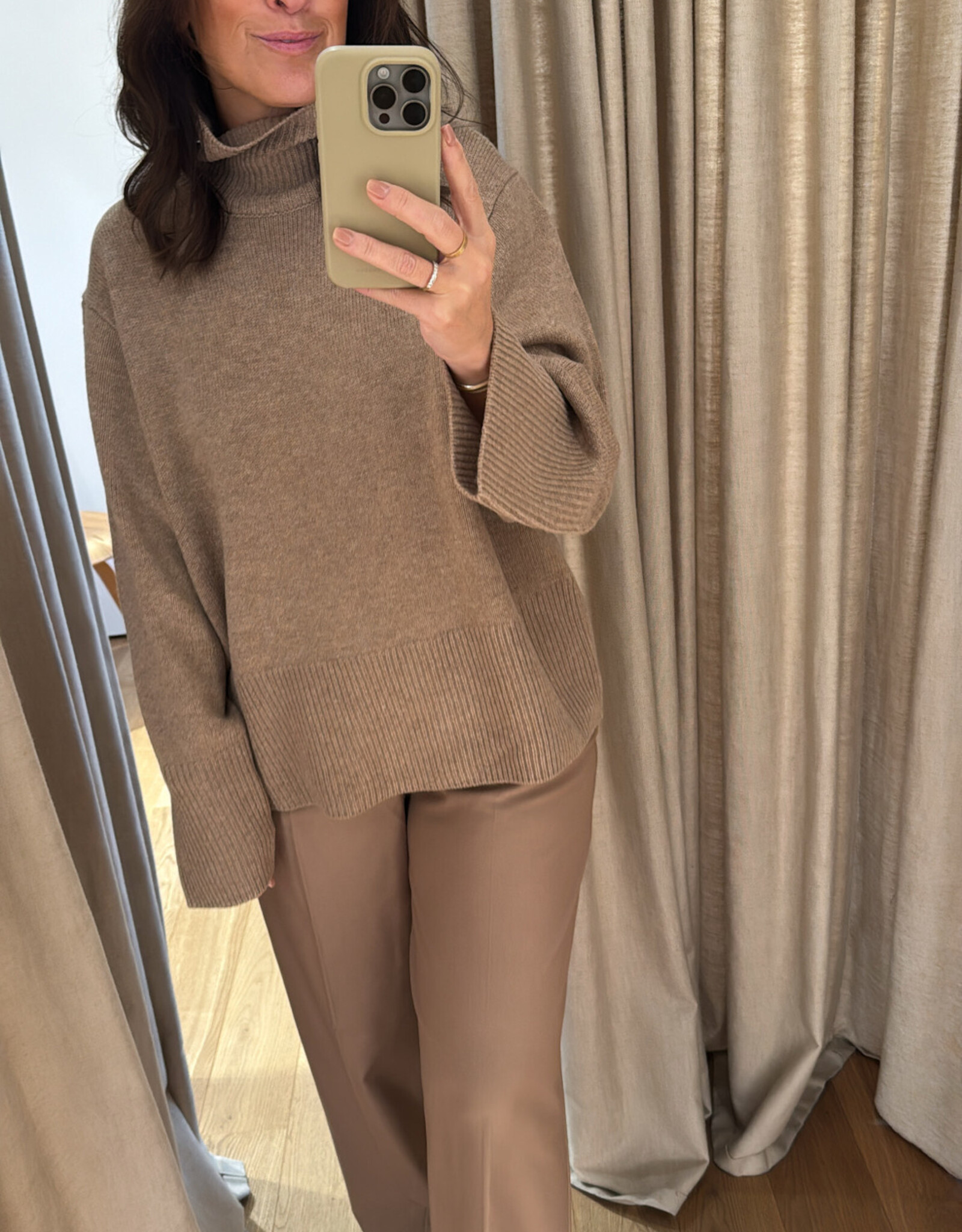 Second Female Alpha Knit T Neck Camel
