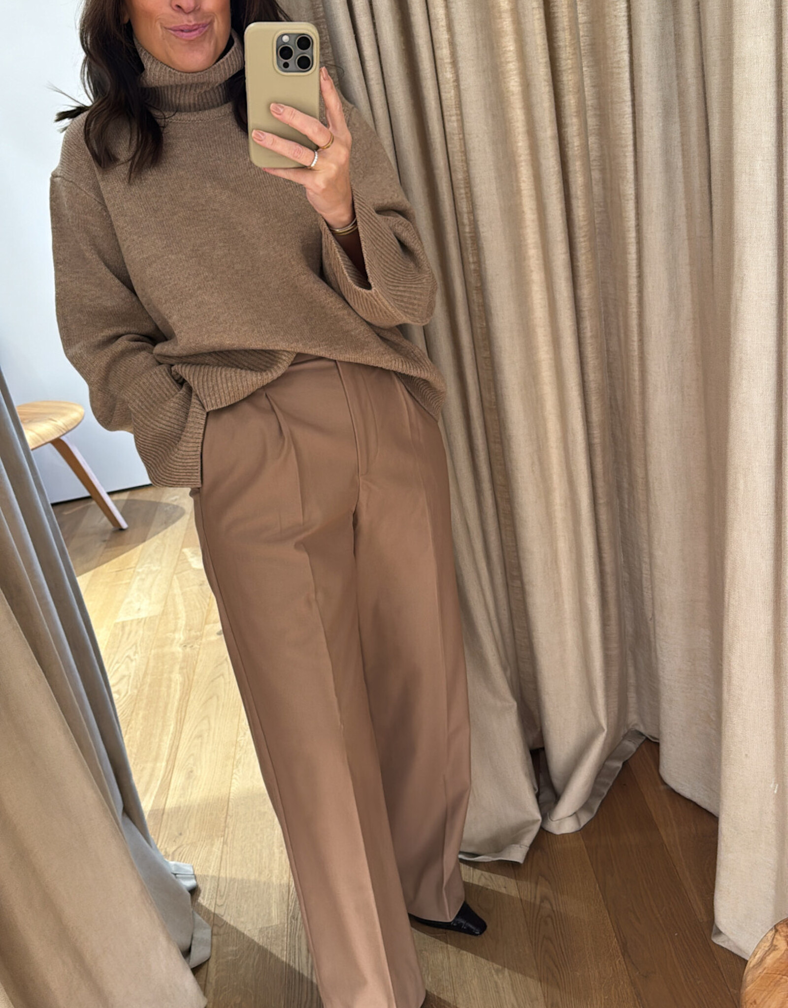 Second Female Alpha Knit T Neck Camel