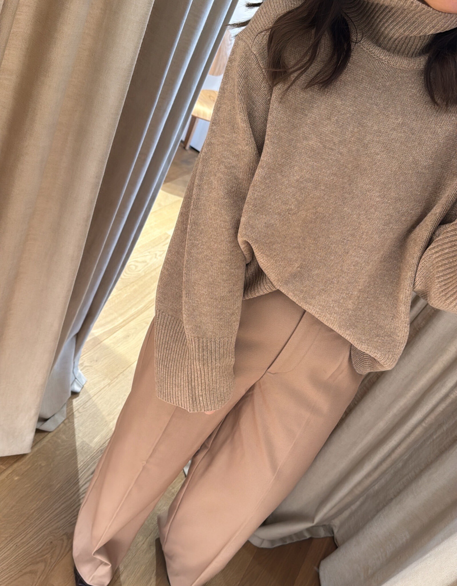 Second Female Alpha Knit T Neck Camel