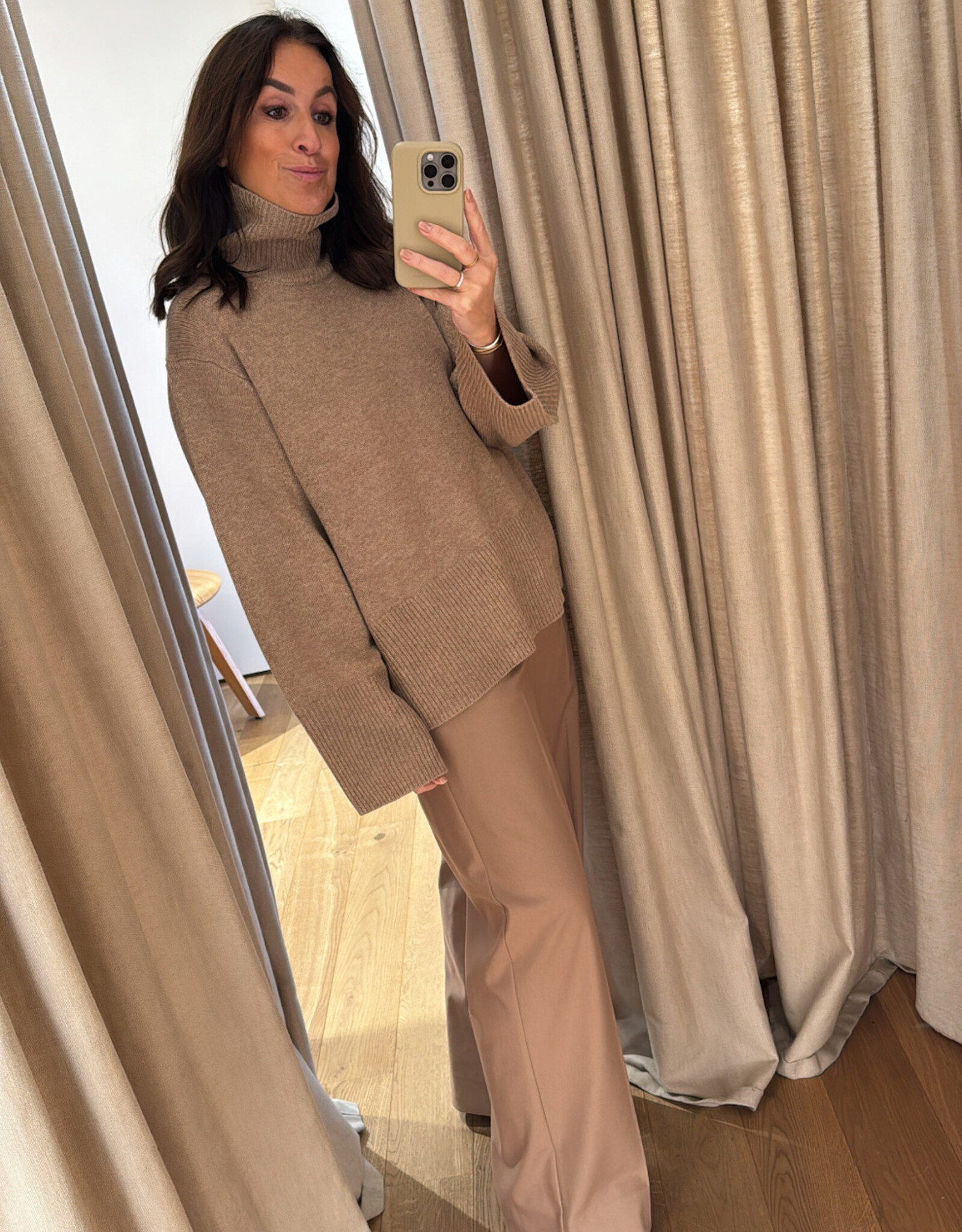 Second Female Alpha Knit T Neck Camel