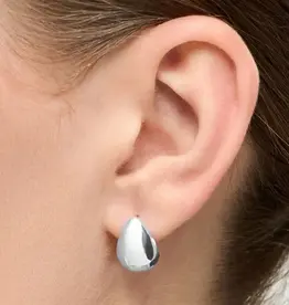 Lulu Chunky Drop Hoops Silver per stuk