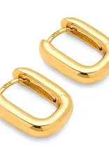 Lulu Chunky Square Hoops Gold per stuk