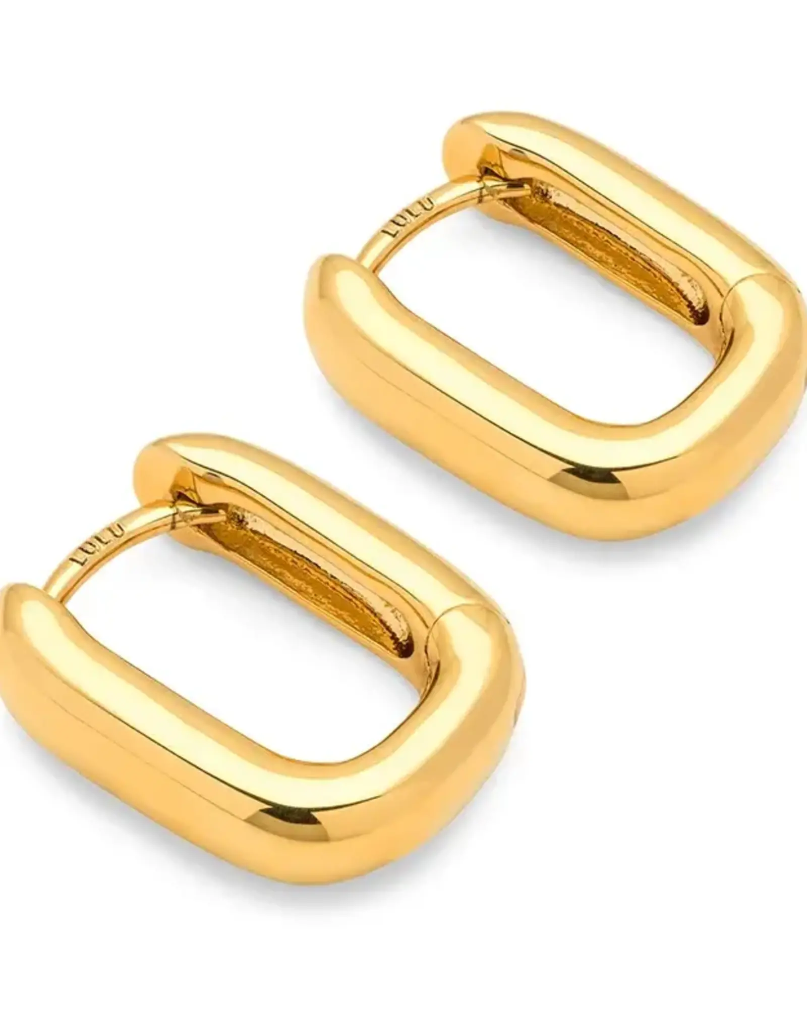 Lulu Chunky Square Hoops Gold per stuk