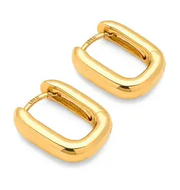 Lulu Chunky Square Hoops Gold per stuk