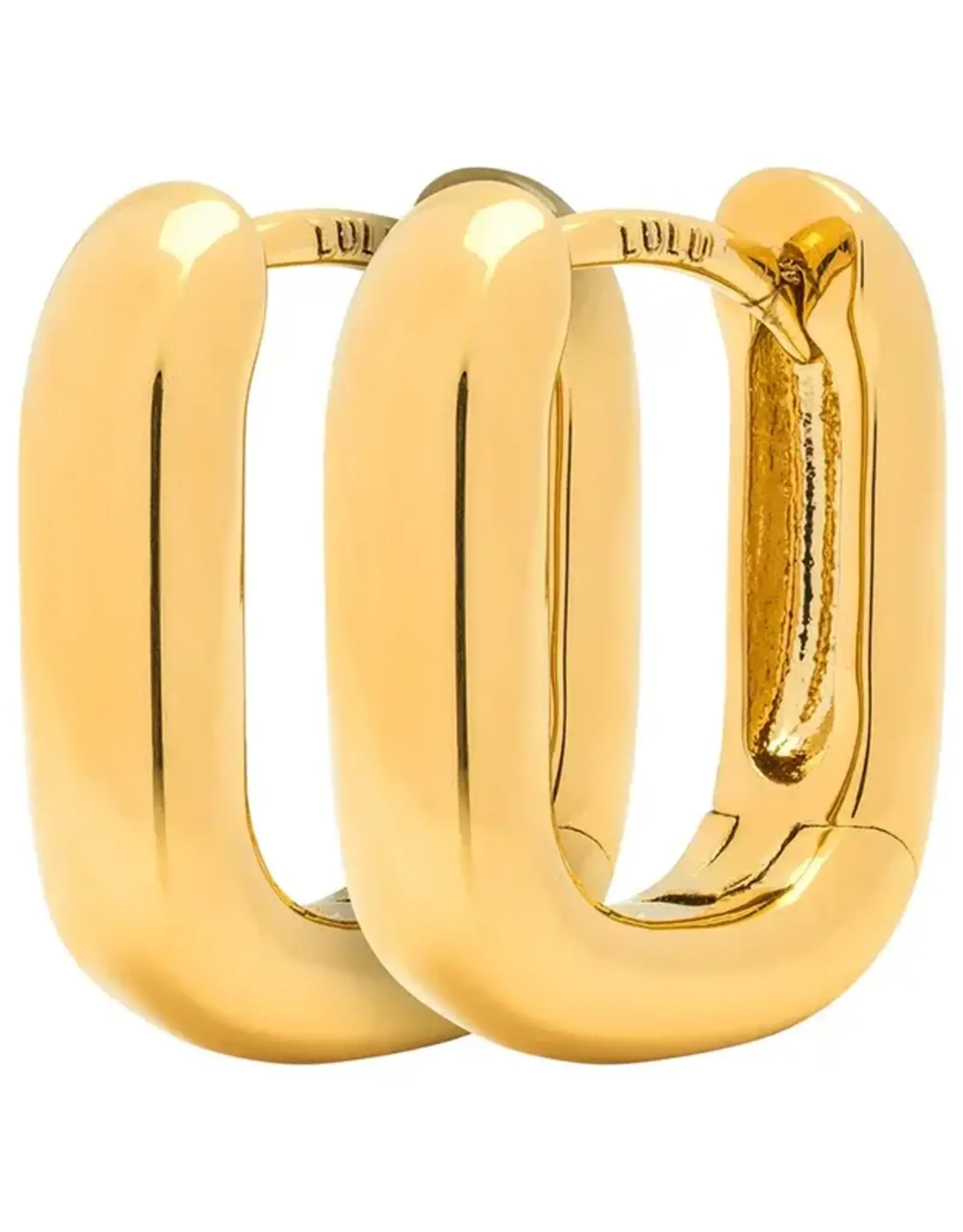 Lulu Chunky Square Hoops Gold per stuk