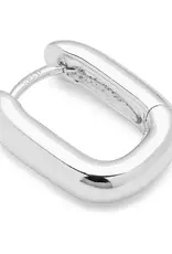 Lulu Chunky Square Hoops Silver per stuk