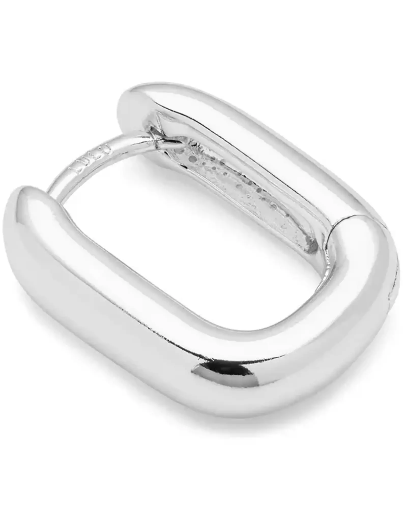 Lulu Chunky Square Hoops Silver per stuk