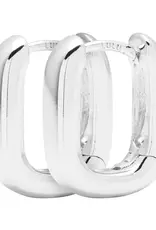 Lulu Chunky Square Hoops Silver per stuk