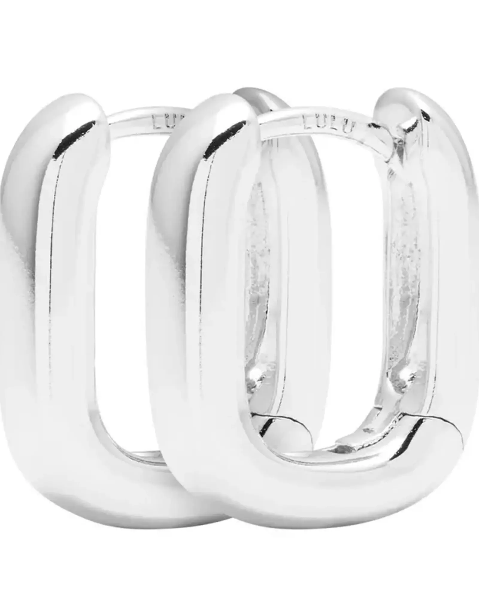 Lulu Chunky Square Hoops Silver per stuk