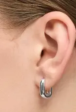 Lulu Chunky Square Hoops Silver per stuk