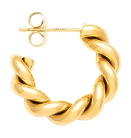 Lulu Chunky Twisted Hoops Gold per stuk