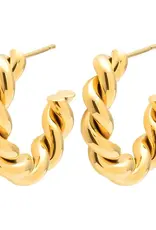 Lulu Chunky Twisted Hoops Gold per stuk