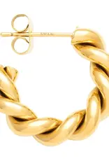 Lulu Chunky Twisted Hoops Gold per stuk