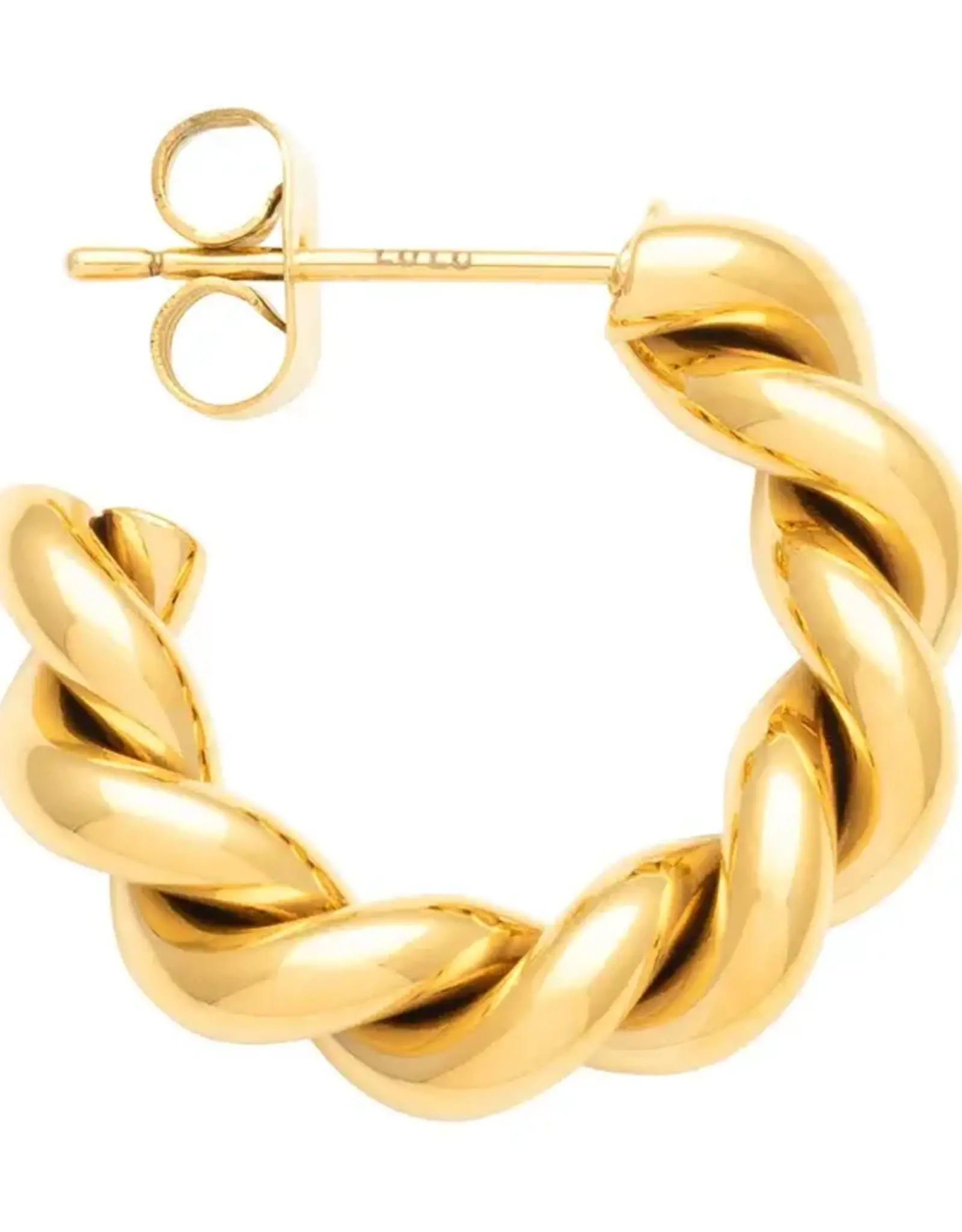 Lulu Chunky Twisted Hoops Gold per stuk