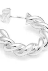 Lulu Chunky Twisted Hoops Silver per stuk