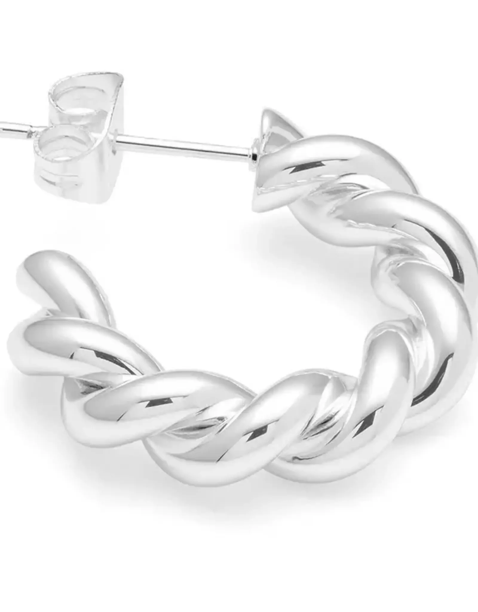 Lulu Chunky Twisted Hoops Silver per stuk