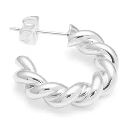 Lulu Chunky Twisted Hoops Silver per stuk