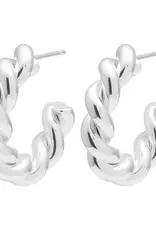 Lulu Chunky Twisted Hoops Silver per stuk
