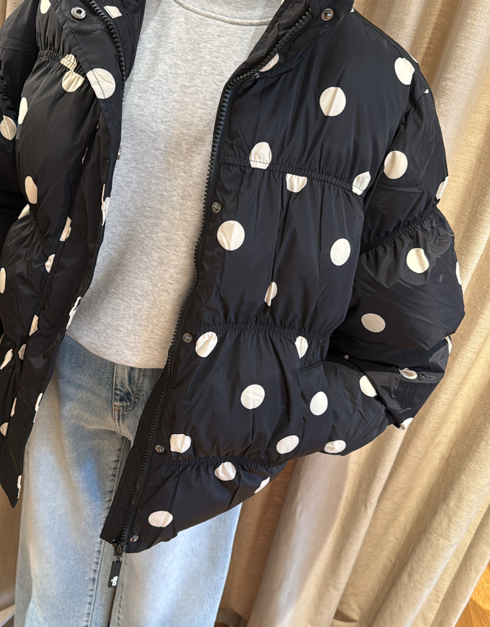 Cras Valenciacras Puffer Jacket Black White Dot