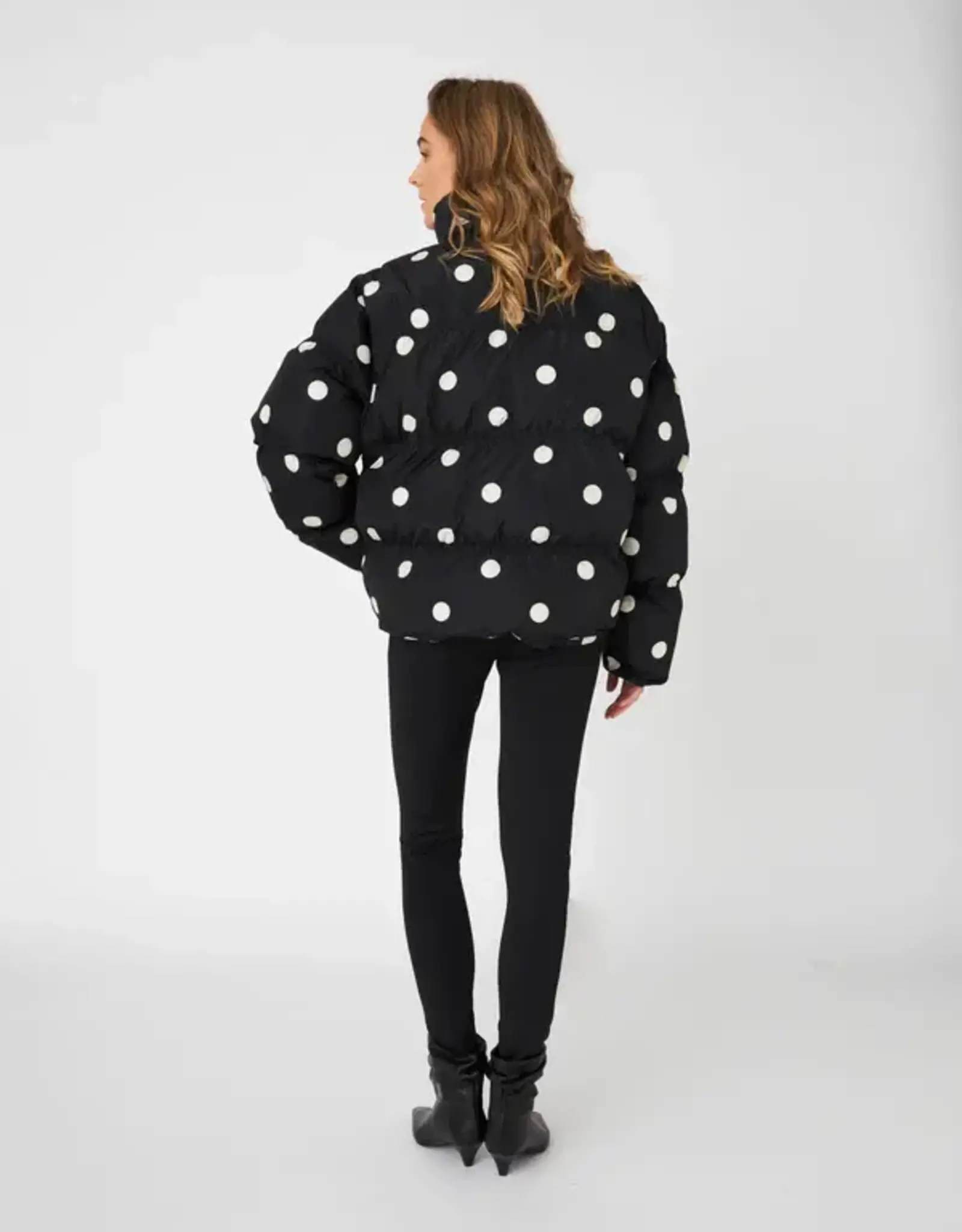 Cras Valenciacras Puffer Jacket Black White Dot