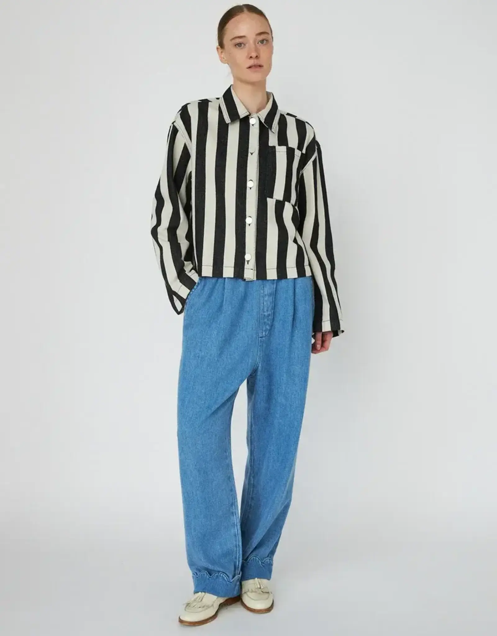 Stella Nova Striped Shirt Black Creme