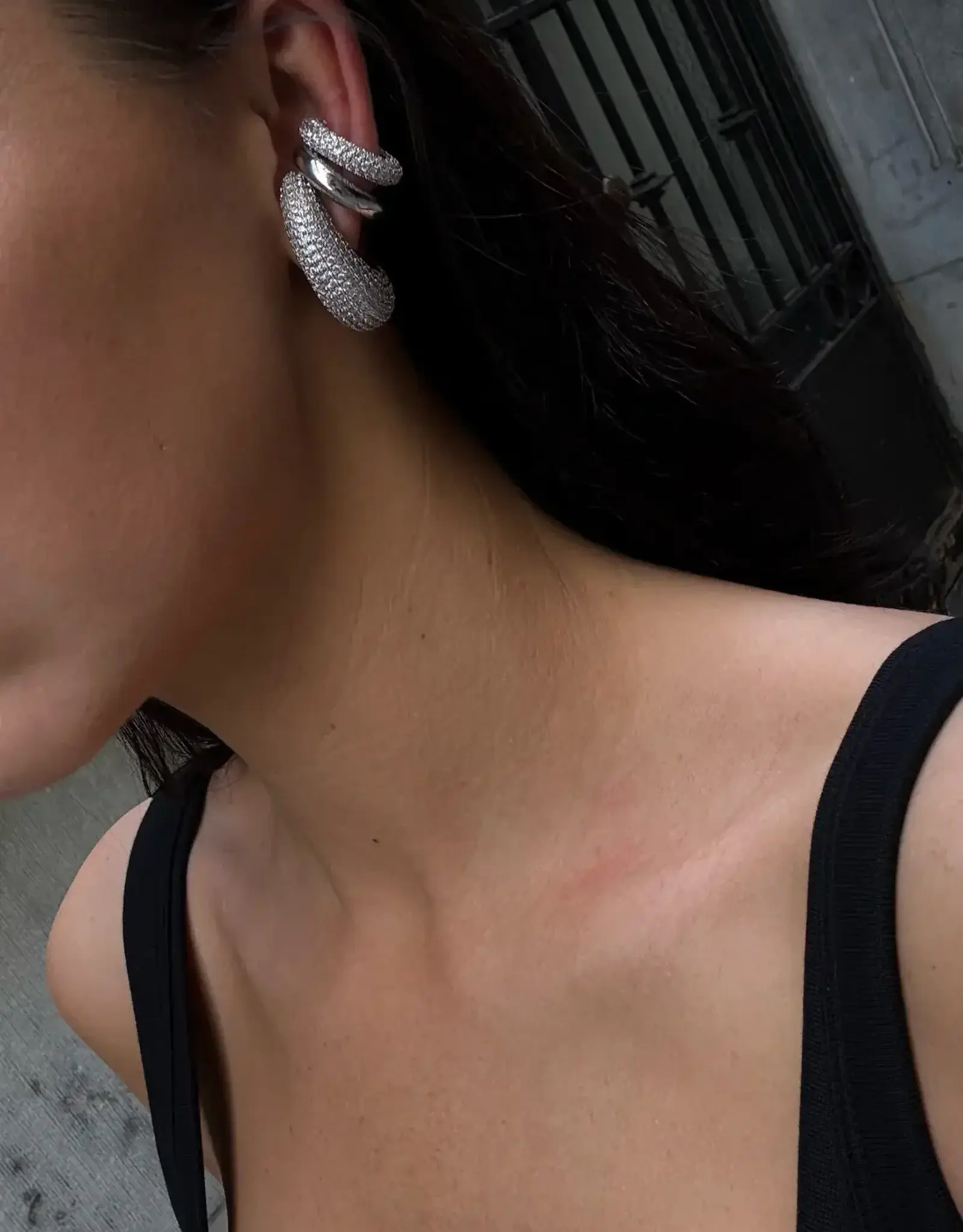 Billion Avenue Chunky Diamond Kos Earcuff Silver