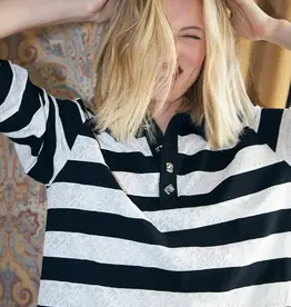 Cras Beacras Blouse Black White