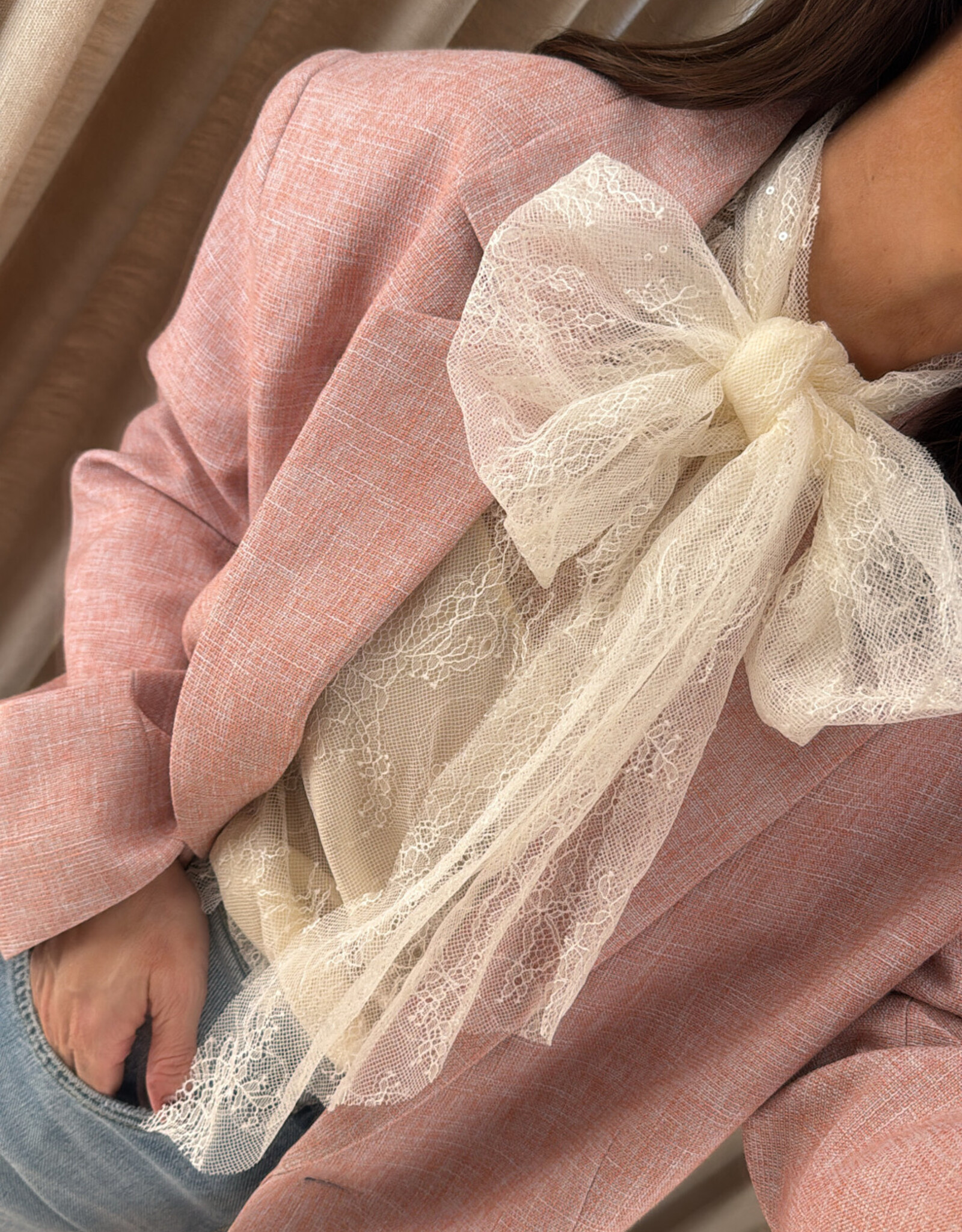 Stella Nova Sheer Lace Top Creme