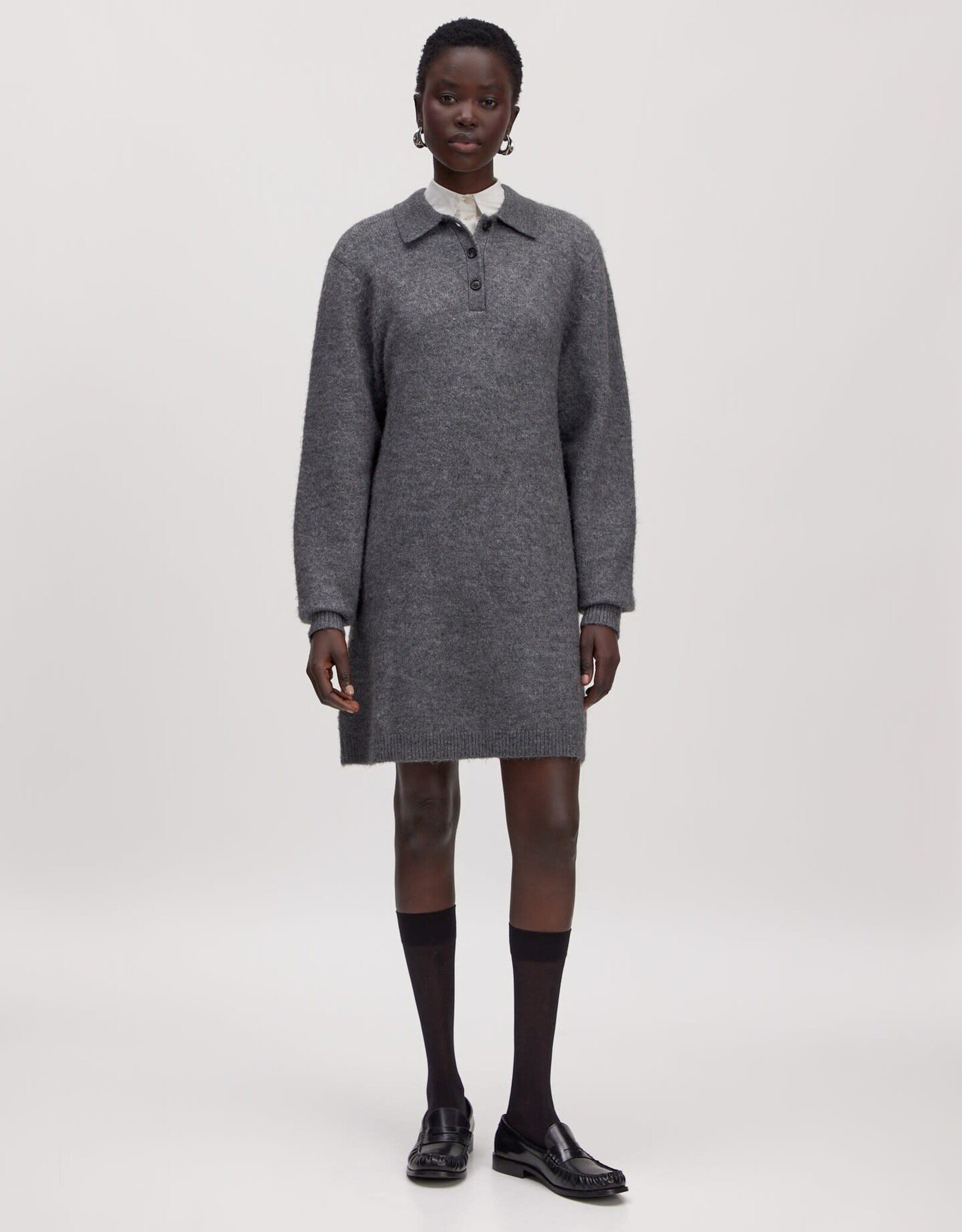 Edited Jeni Knit Dress Dark Grey