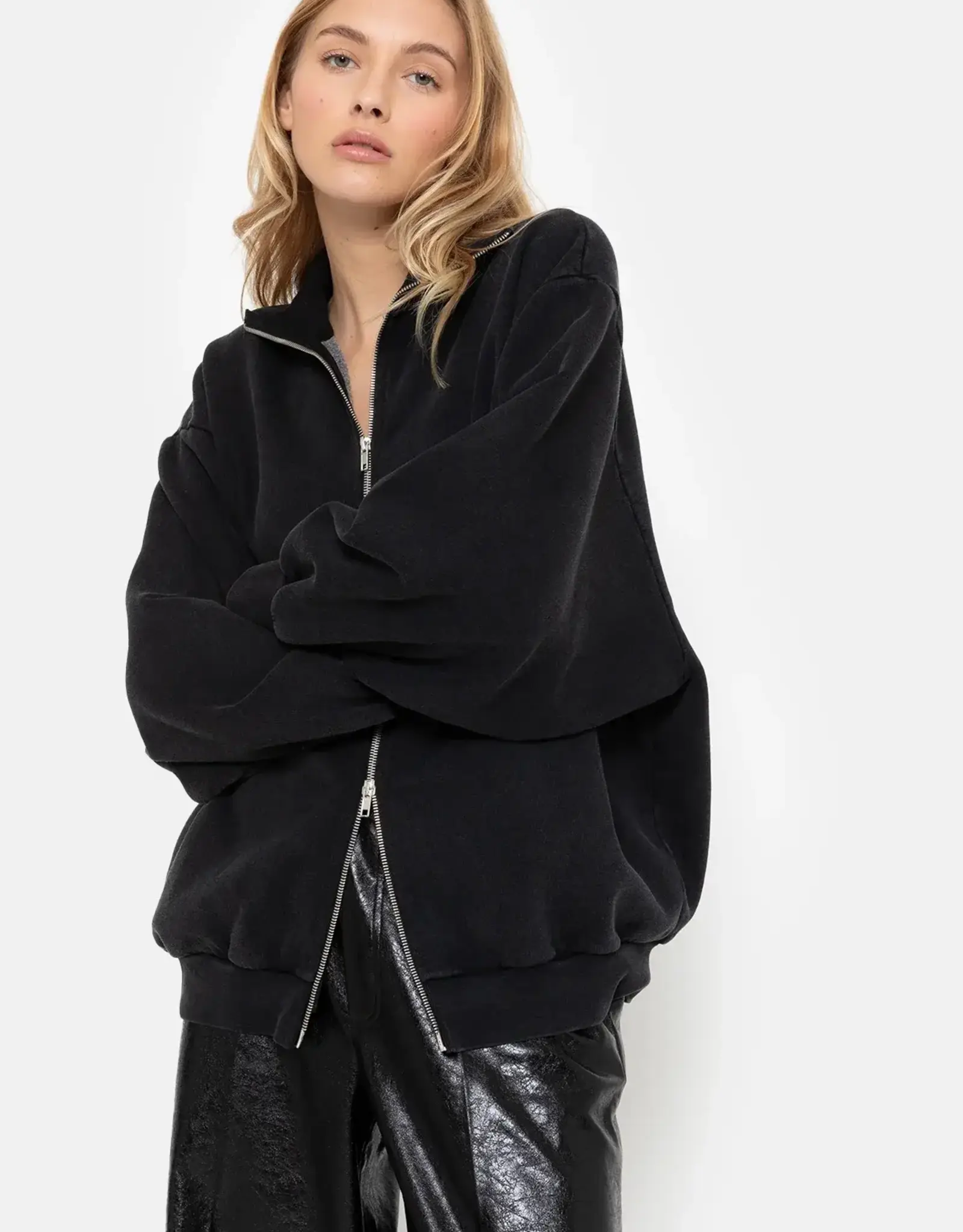 Âme Monaco Cardigan Zip Vintage Black