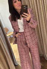 Liv The Label Millie Blazer Burgundy Checked