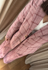 Liv The Label Millie Blazer Burgundy Checked