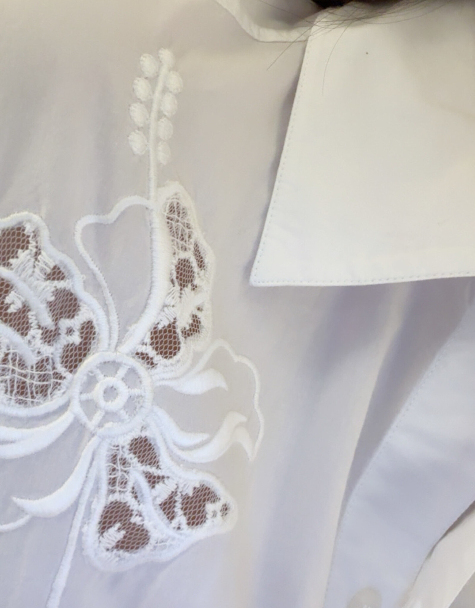 Stella Nova Embroidered Shirt in Cotton White