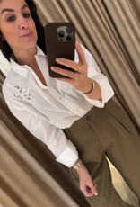 Stella Nova Embroidered Shirt in Cotton White