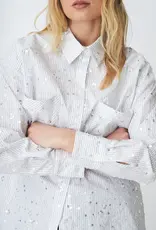 Cras Elliecras Shirt White Sequin Stripe