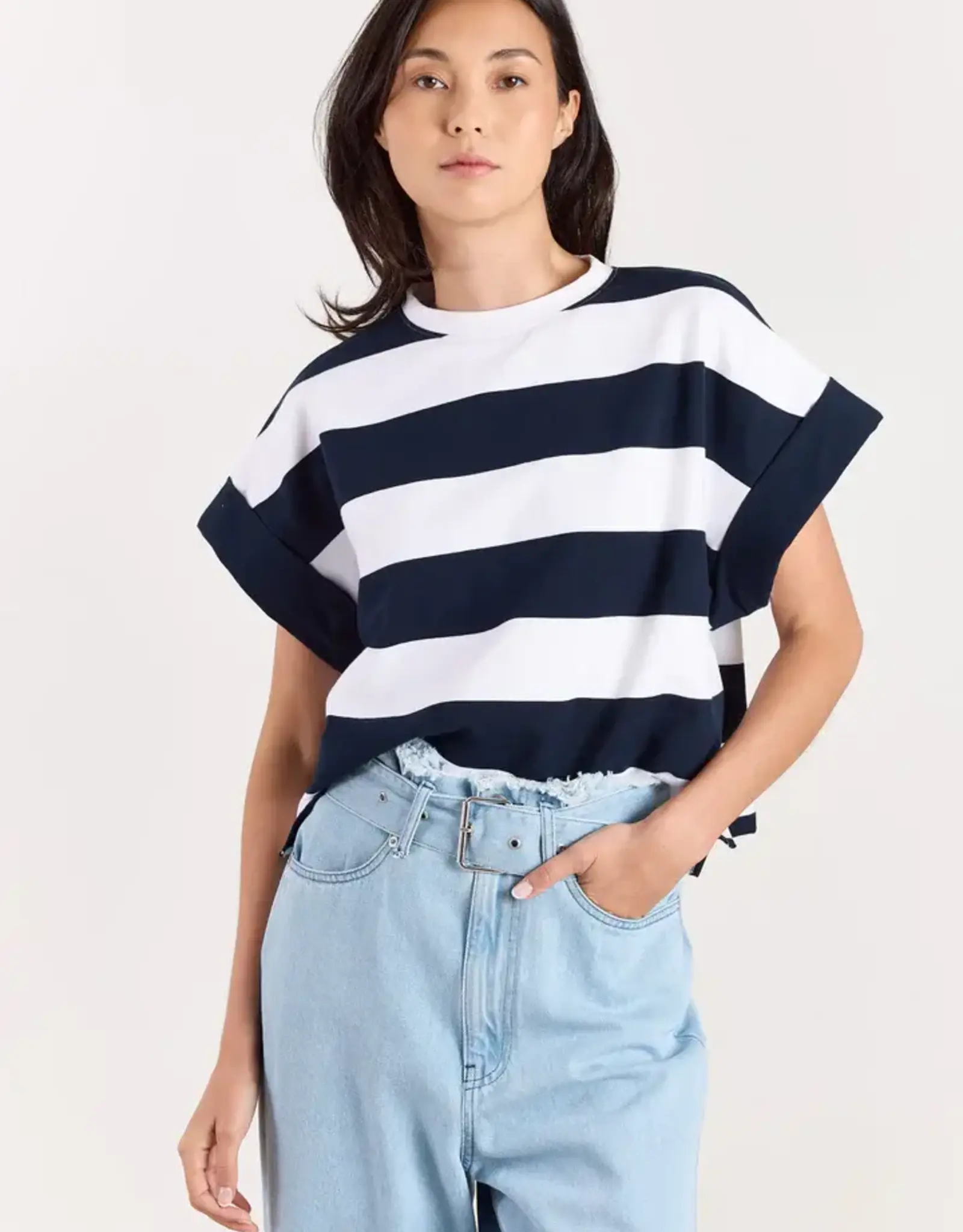 Studio Clique Mika Big Stripes Tee Navy/White