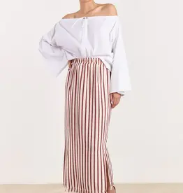 Studio Clique Missie Loose Woven Stripe Deep Red
